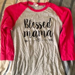 Blessed mama baseball tee